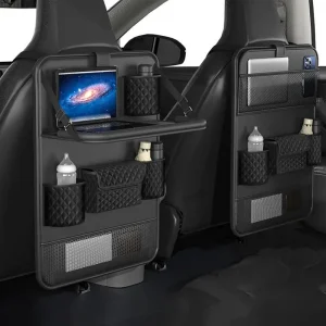 Back Of Seat Waterproof Car Organizer With Foldable Tray